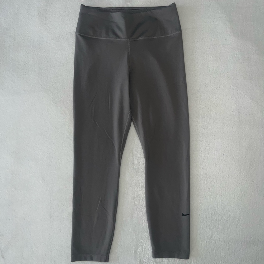 Nike Womens’ Dri-FIT Gray Capri Leggings with Wide Waistband